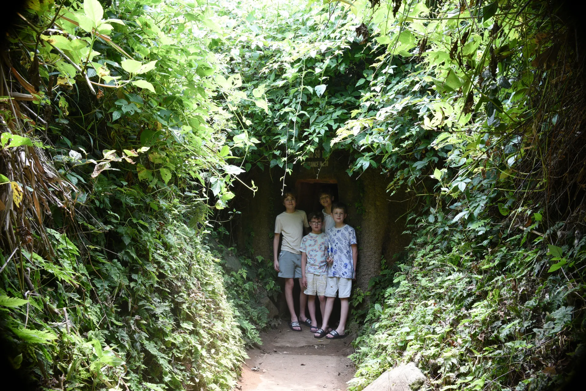 Tourists exploring Vinh Moc Tunnels, Vietnam DMZ2